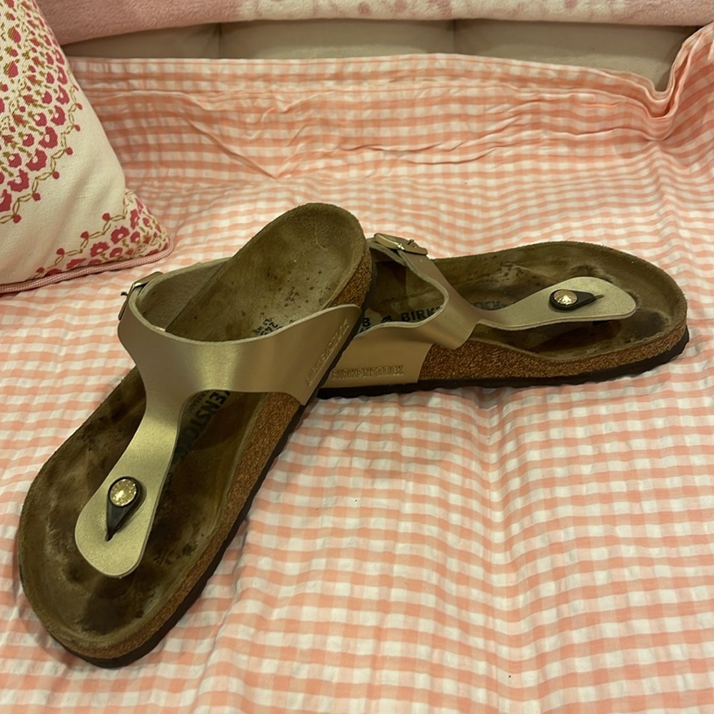 Birkenstocks Gizeh Birko flor Gold SZ 38 - Picture 2 of 7